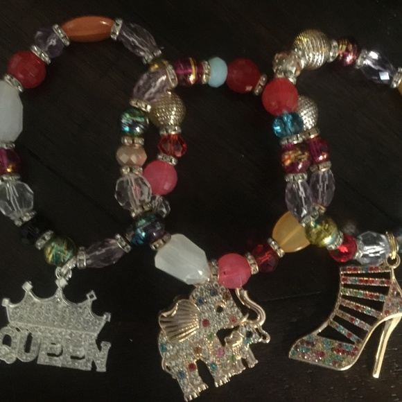 Handmade Glass Bead Charm Fashion Bracelet SET - Picture 1 of 4